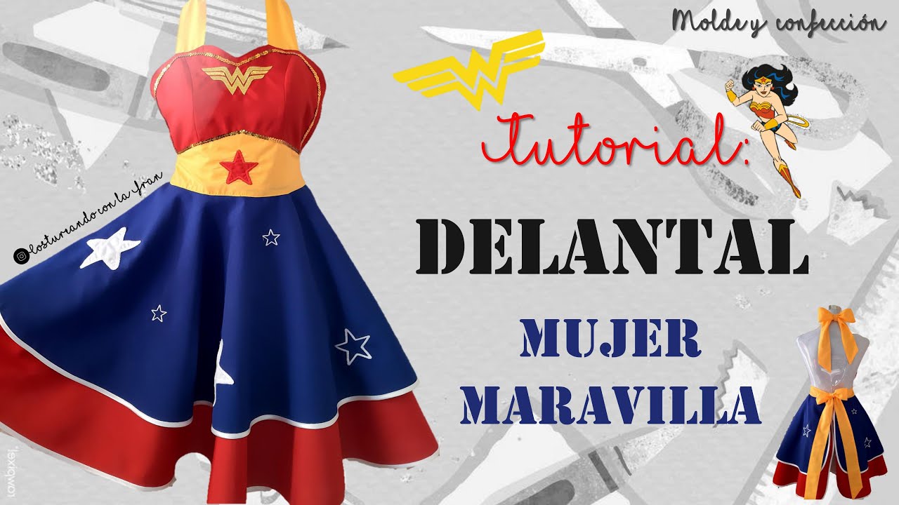 Delantal de cocina MUJER MARAVILLA (Estilo vintage) ♥