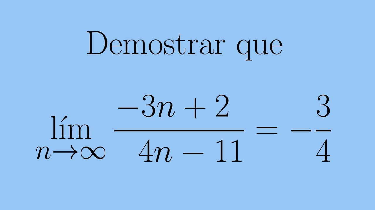 Demostrar que una sucesión converge usando la definición (ejemplo 1)