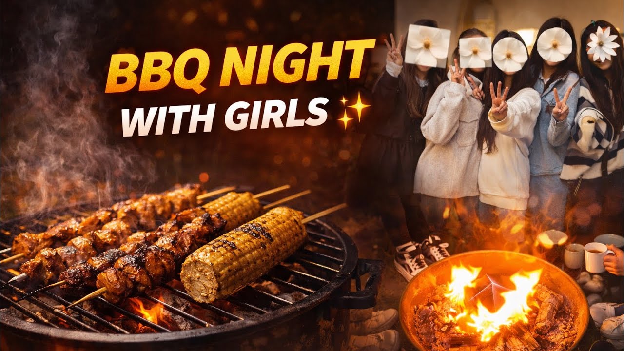 Girls’ BBQ Night at Home | Bonfire & Winter Vibes