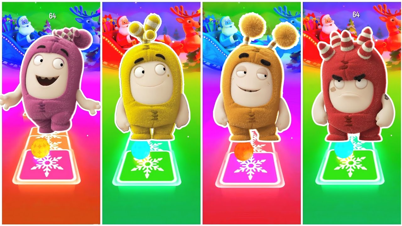 Oddbods Newt Vs Oddbods Bubbles VS Oddbods Slick Vs Oddbods Fuse - Tiles Hop Edm Rush🎶