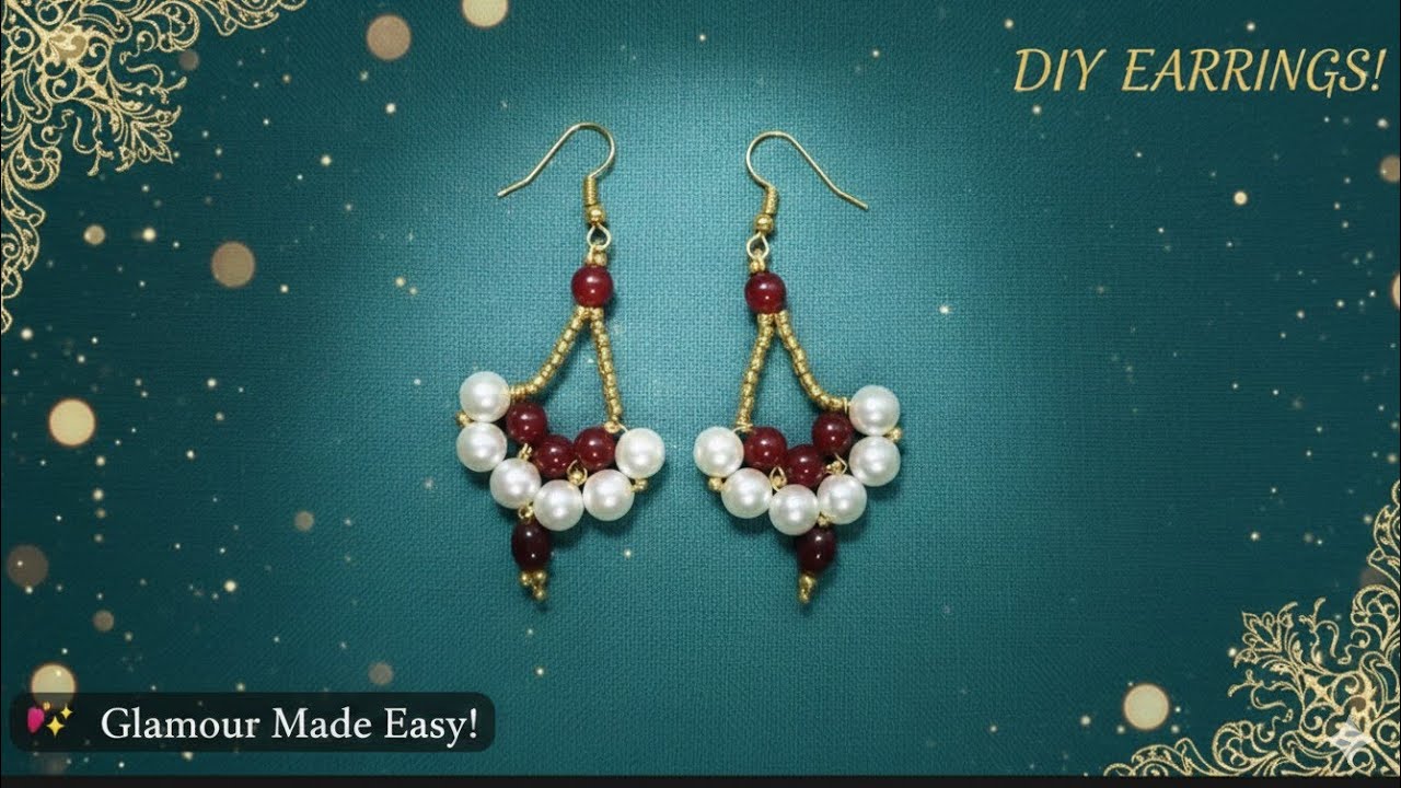 Diy earrings making at home /how to make pearl earrings #earrings /earrings making with pearls #diy 