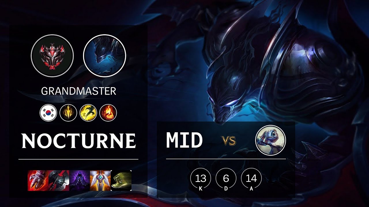 Nocturne Mid vs Fizz - KR Grandmaster Patch 10.10