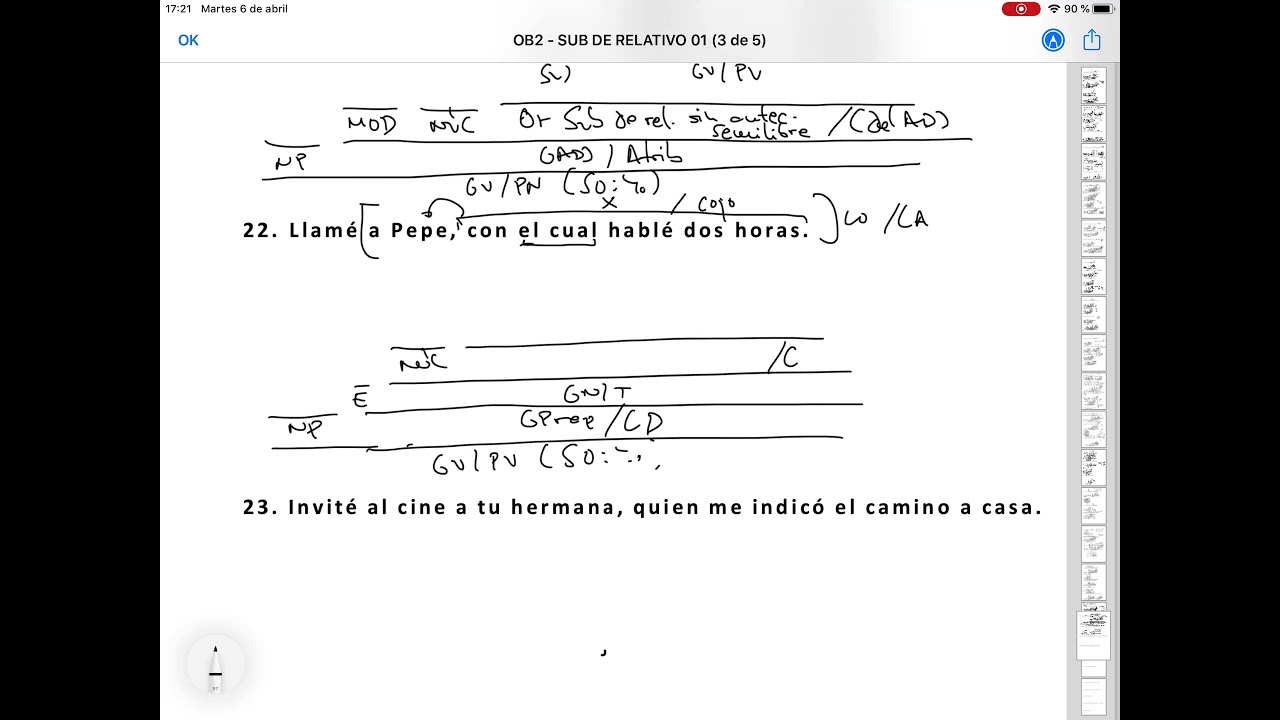OB2 - SUB DE RELATIVO - ORACIONES 21 a 35
