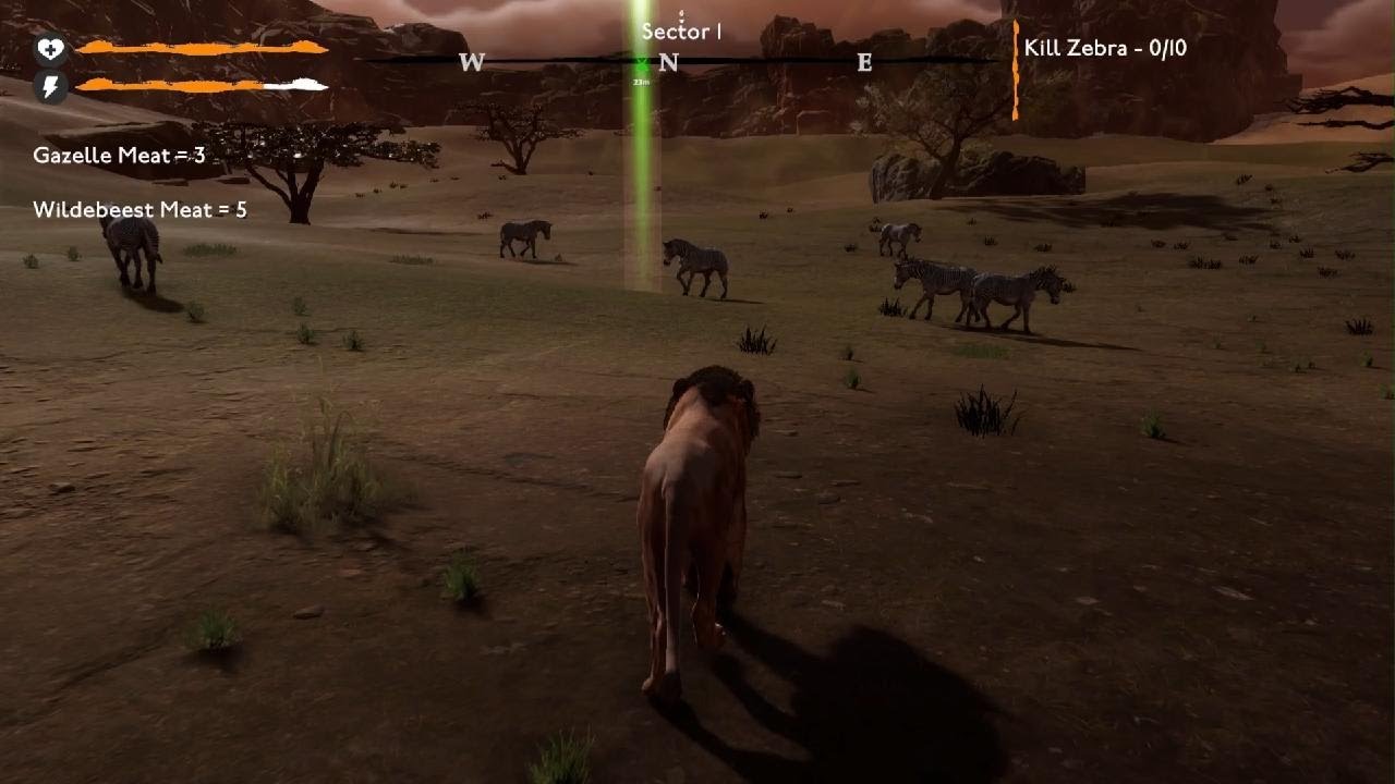 Lion Simulator Survival: RPG Animal Battle_ caçando zebra