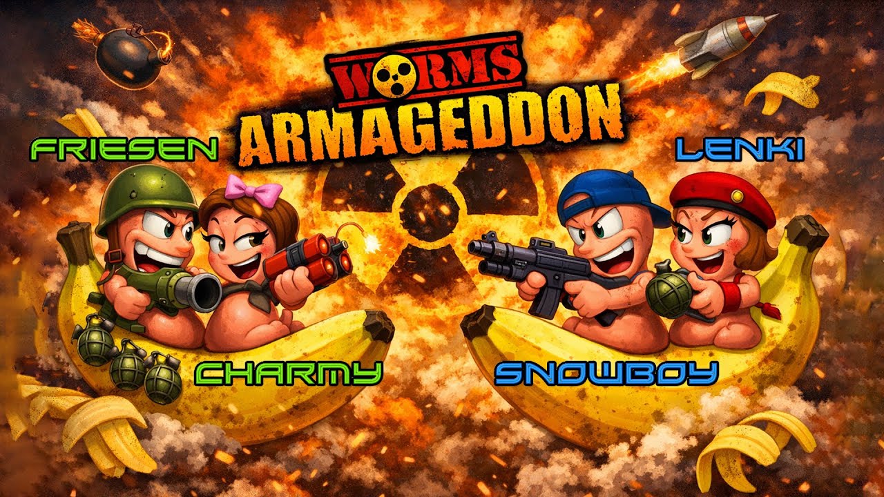 Worms Armageddon 2 на 2. Принципиальный замес против чемпионов турнира Friesen & Charmy