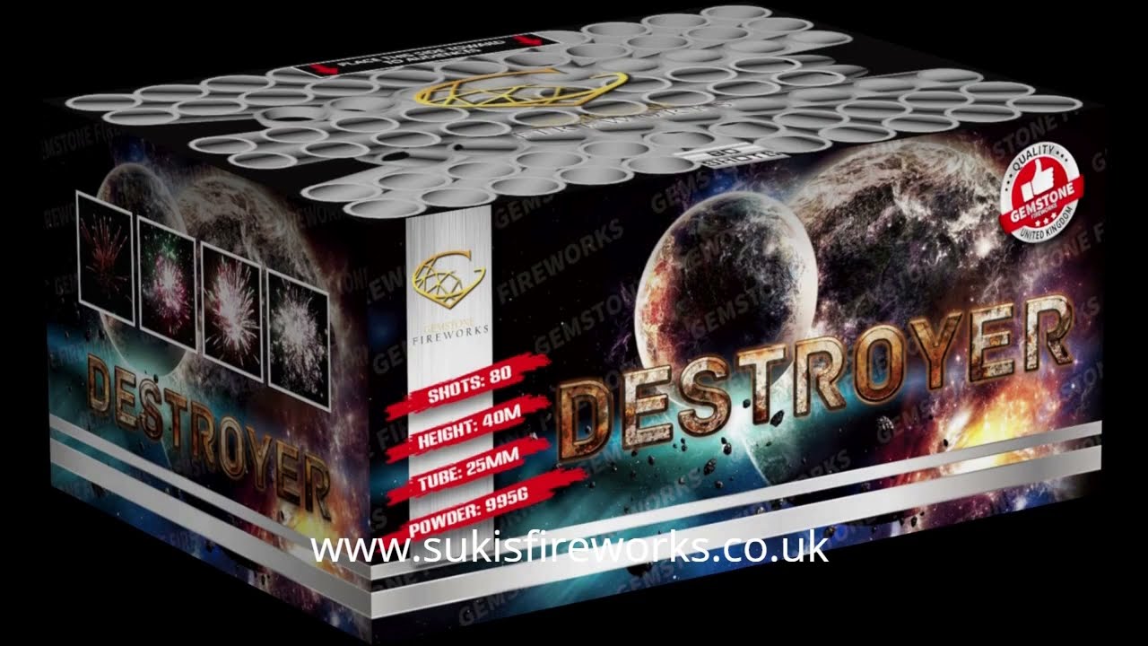 Destroyer 80shot 1.3G Barrage New by Suki's Fireworks Bradford