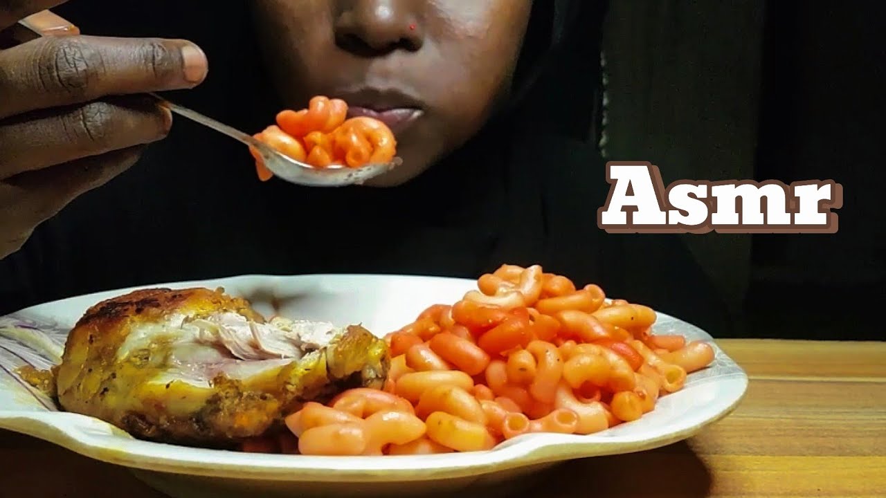 ASMR EATING PASTA WITH CHICKEN LAP MUKBANG 
