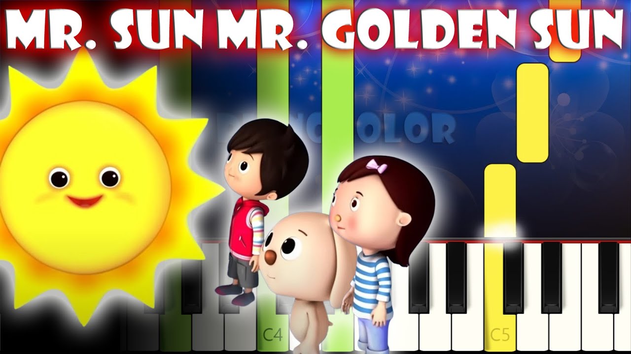 Mr. Sun, Sun, Mr. Golden Sun - Little Baby Bum | Piano Tutorial | Karaoke