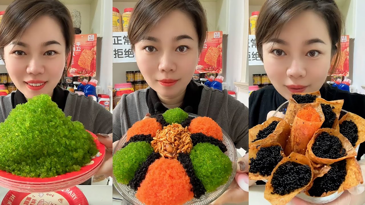 ASMR TOBIKO EGGS | FLYING FISH ROE | EXTREME EATING SOUNDS