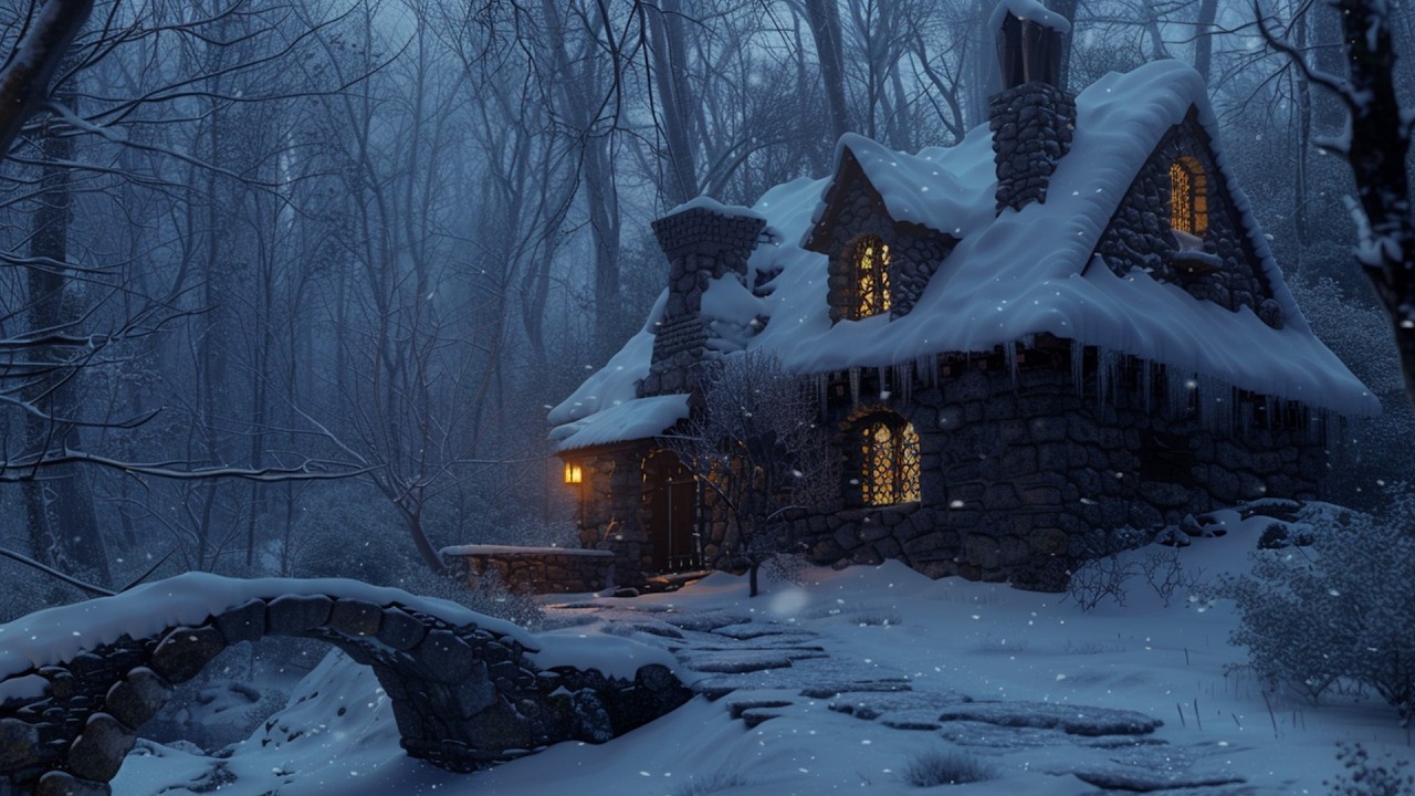 The Hidden Cabin of the Frozen Forest | Medieval Celtic Winter Ambience for Sleep & Relaxation ...