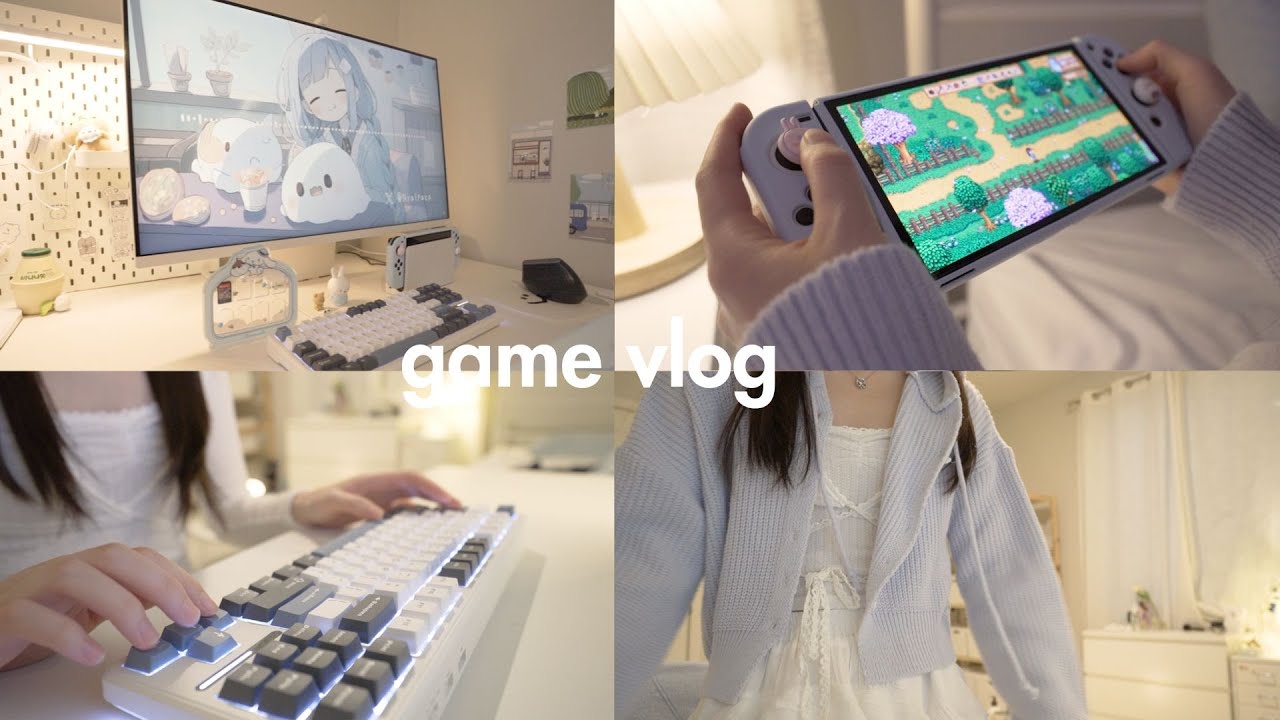 game vlog 🎮👾 PlayVital switch case, lewkin clothing haul, stardew valley, kdrama
