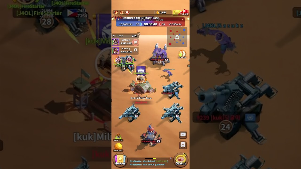 Dark War Survival BGB: 238 J4OL vs kuk 239