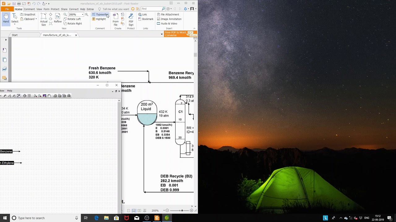 Simulation of EthylBenzene  manufacturing process
