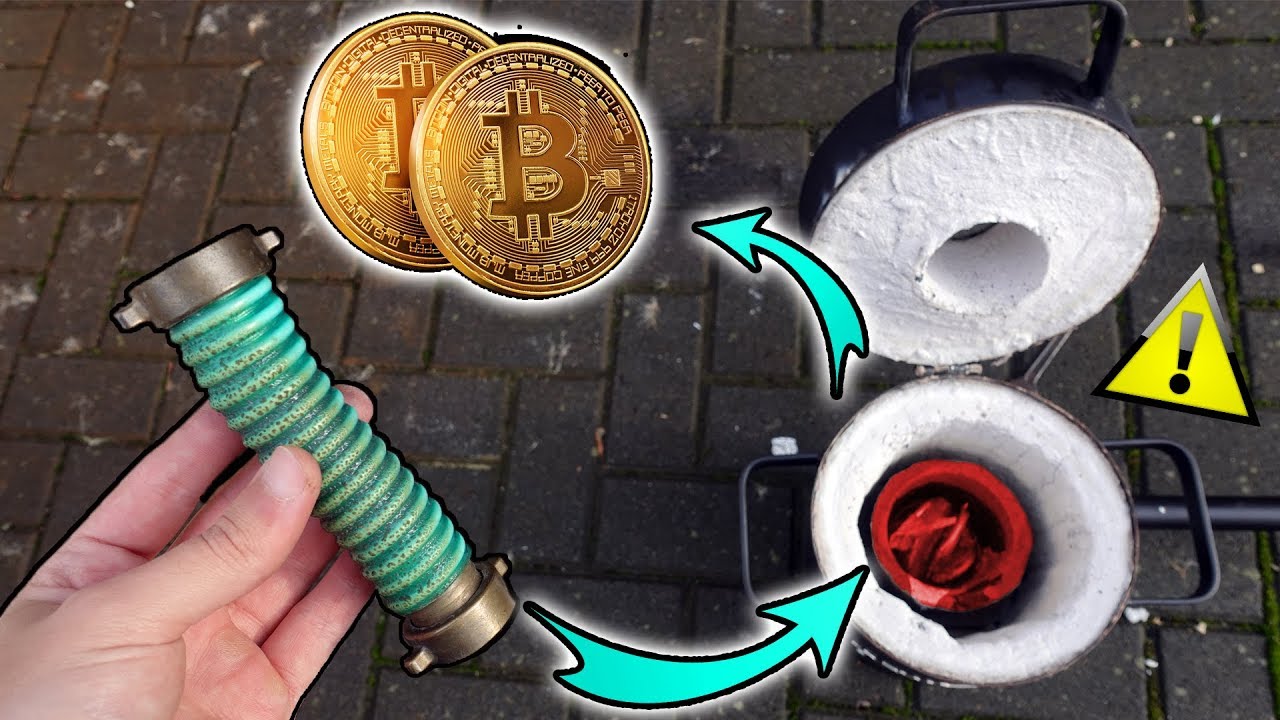 Kann ich aus ALTEN ROHRANSCHLÜSSEN Barren und BITCOIN Münzen herstellen? - 1450° Gas Schmelzofen