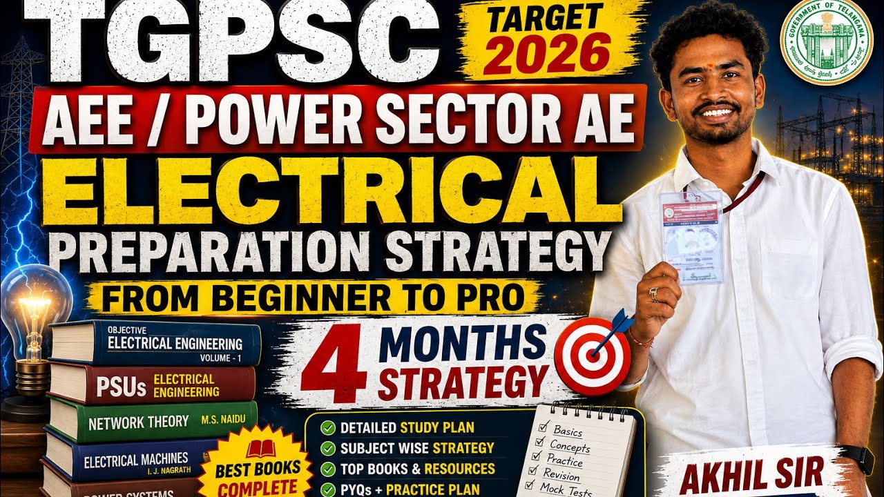 TGPSC AEE / AE Electrical 2026 ⚡ 4 Months Strategy | Beginner to Pro + Best Books 📚
