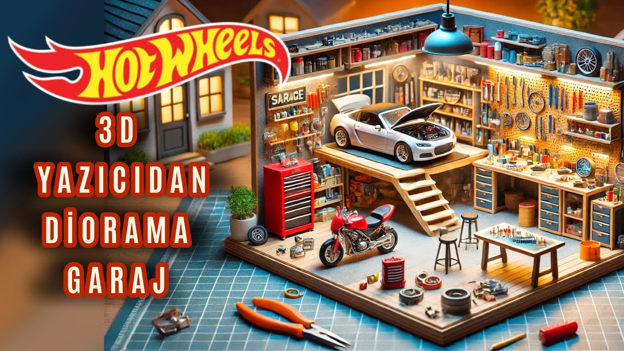 3D YAZICIDAN DİORAMA GARAJ YAPTIM!! HOT WHEELS ARABALAR İÇİN GARAJ YAPTIM!!! #hotwheels