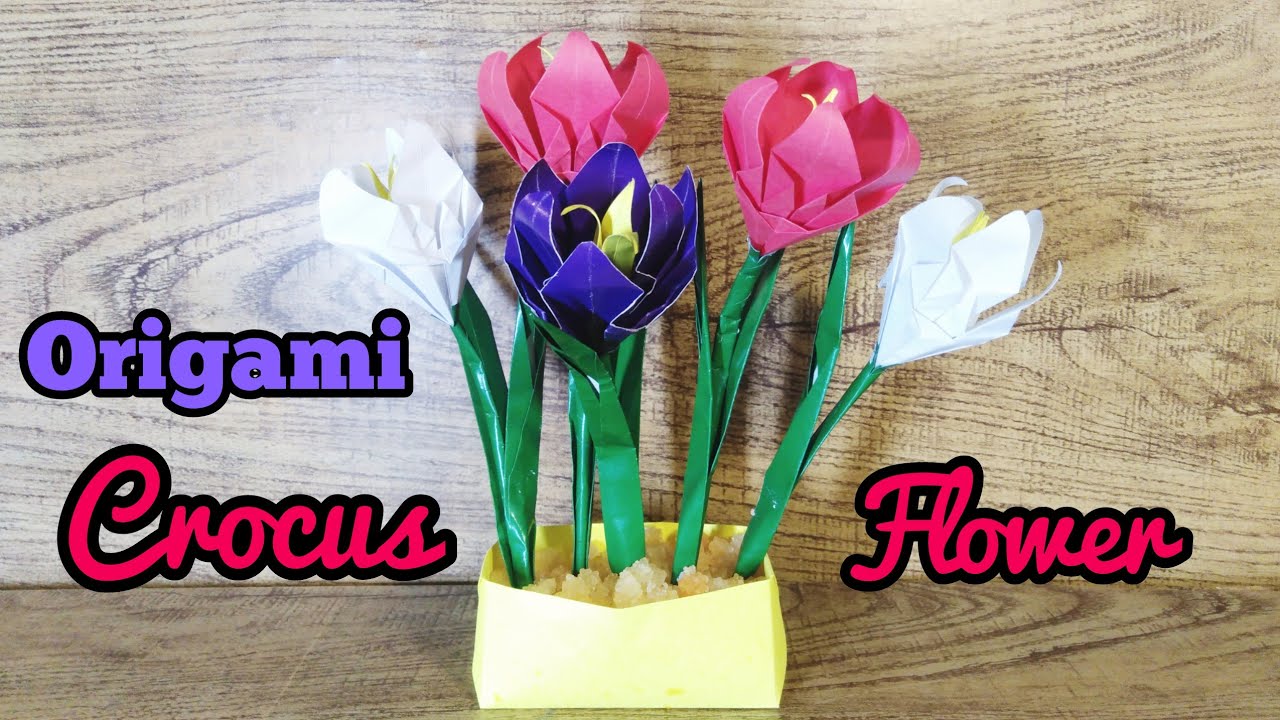 Origami Crocus flower