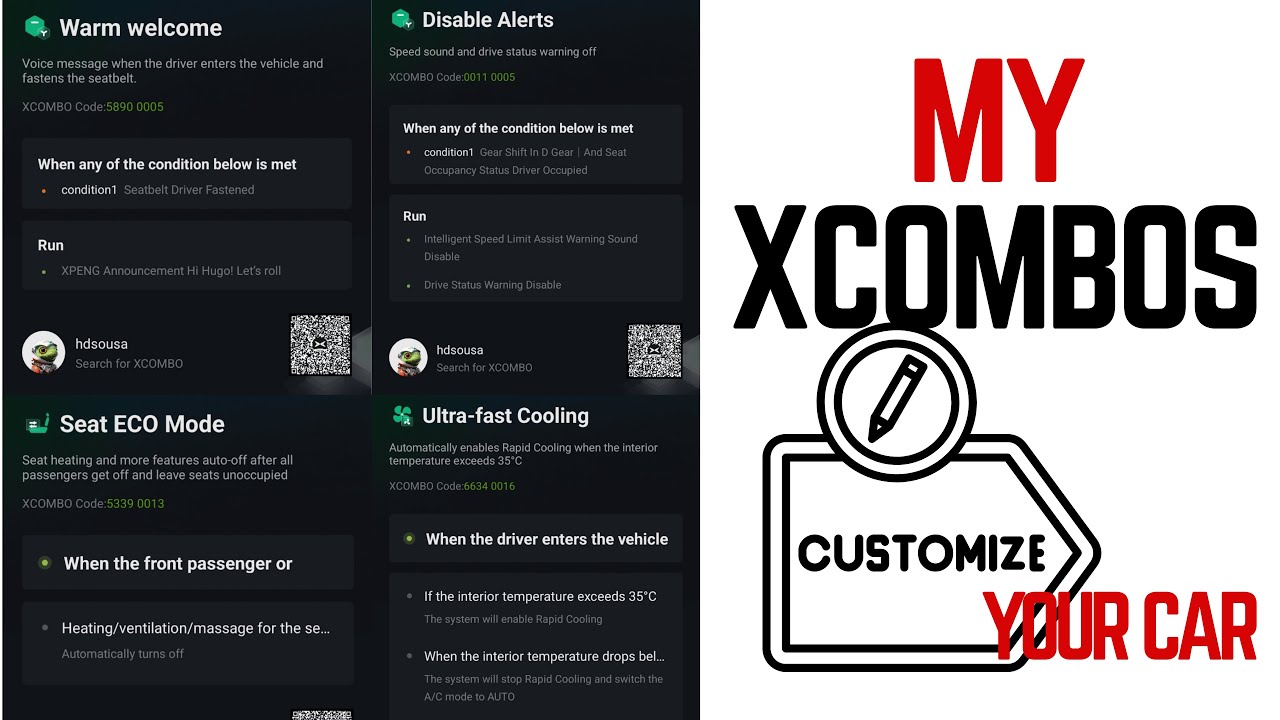 XPeng XCombos: мои любимые пользовательские настройки