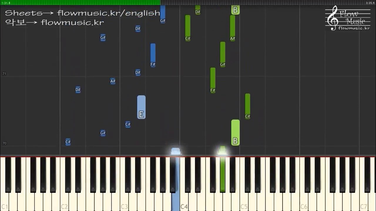 하츠네 미쿠/하나땅 (Hanatan) - 자상무색 (Jishou Mushoku) (自傷無色) Piano Tutorial 피아노 튜토리얼