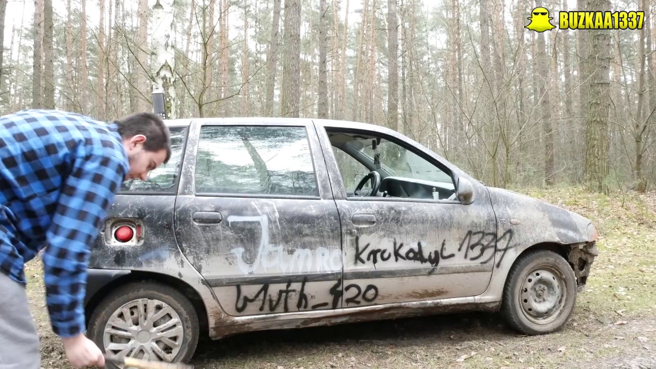 TEREN&Oacute;WKA ZA 500 ZŁ! (FIAT PUNTO KATOWANIE!) Uderzenie w drzewo!