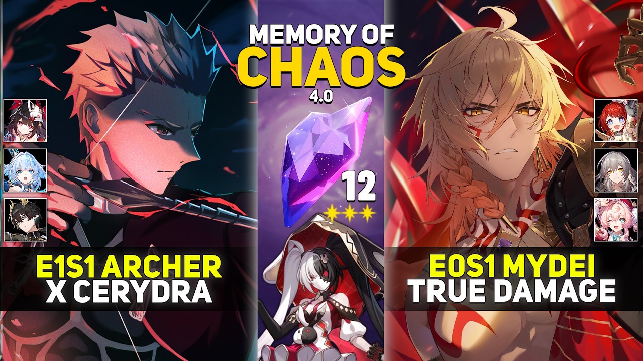 E1S1 Archer x Cerydra & E0S1 Mydei True Damage | Memory Of Chaos 12 | Honkai Star Rail