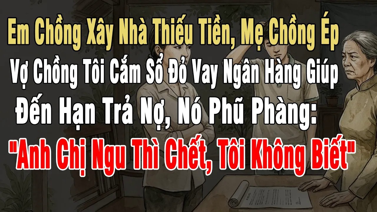 Em Chồng Xây Nhà, Mẹ Chồng Ép Vợ Chồng Tôi Cắm Sổ Đỏ Vay Ngân Hàng Giúp Nó. Đến Hạn Trả Nó Phũ Phàng