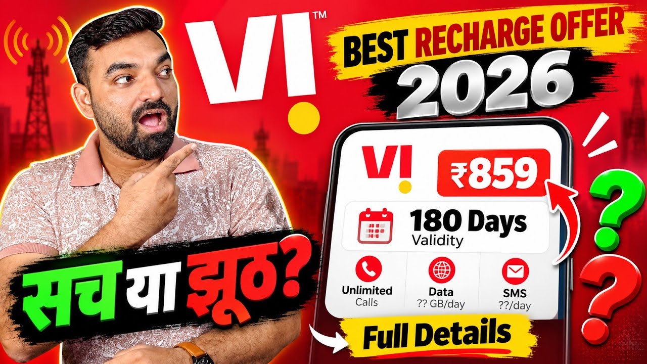 Vodafone ₹859 Plan - 180 Days Validity? 🔥 Vi New Unlimited Recharge Offer #Vi #VodafoneIdea