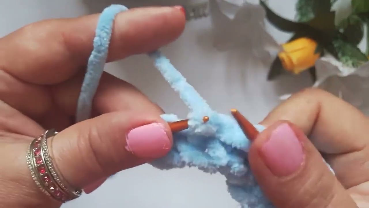 YABANCI KANALDA GÖRDÜM HEMEN ÖRDÜM PUF PUF KADİFE İPLE ŞİŞLE BEBEK BATTANİYESİ/BABYBLANKET VERY