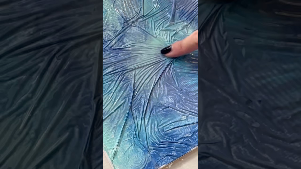 🦋Transformation is growth🦋 plastic wrap technique! #acrylicpaint