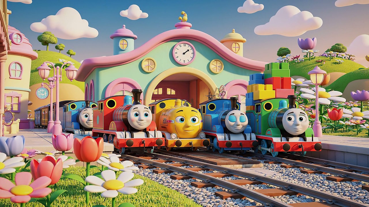 Cuatro Pequeños Trenes de Juguete Chug Chug | Canciones Infantiles de Trenes