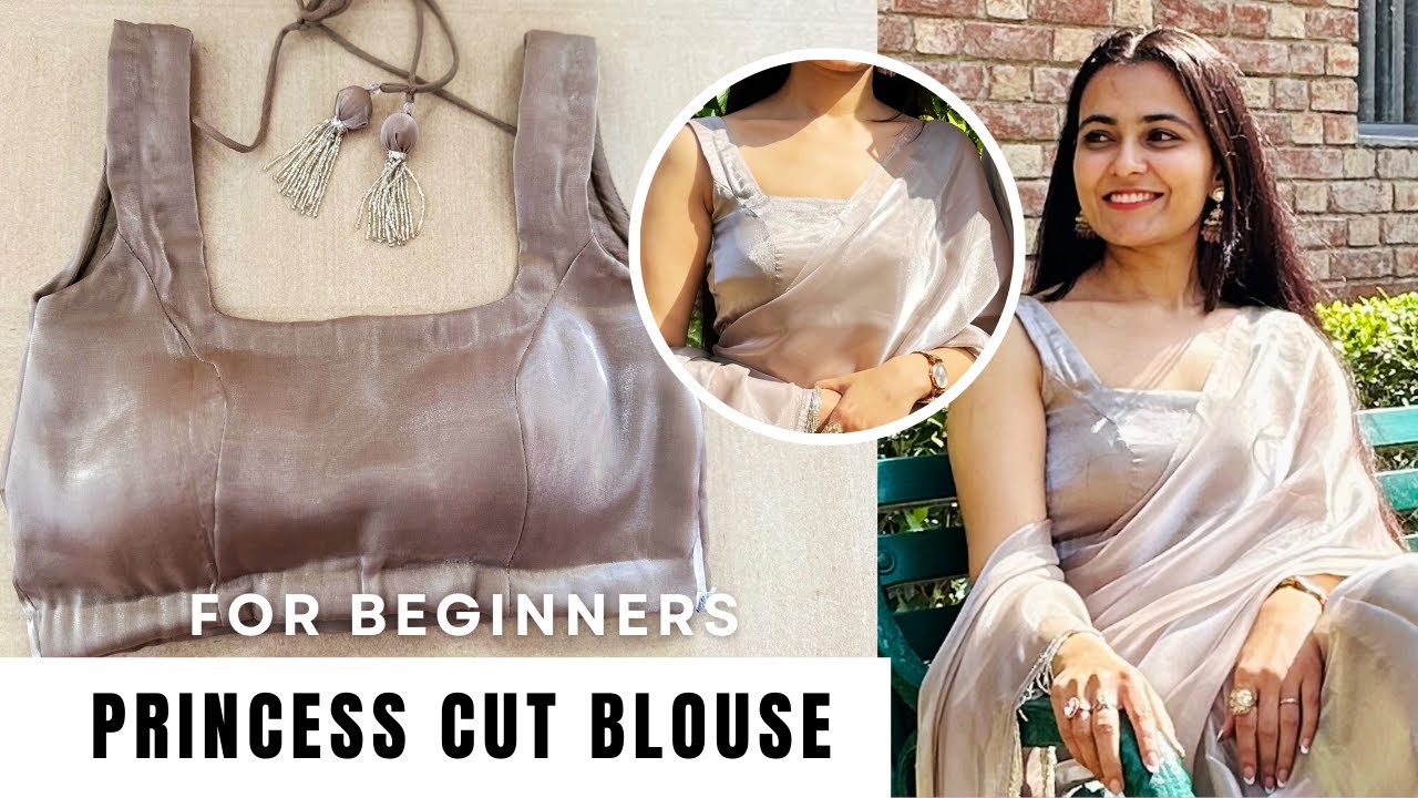 Princess cut padded blouse cutting and stitching | Jimmy choo saree Blouse design