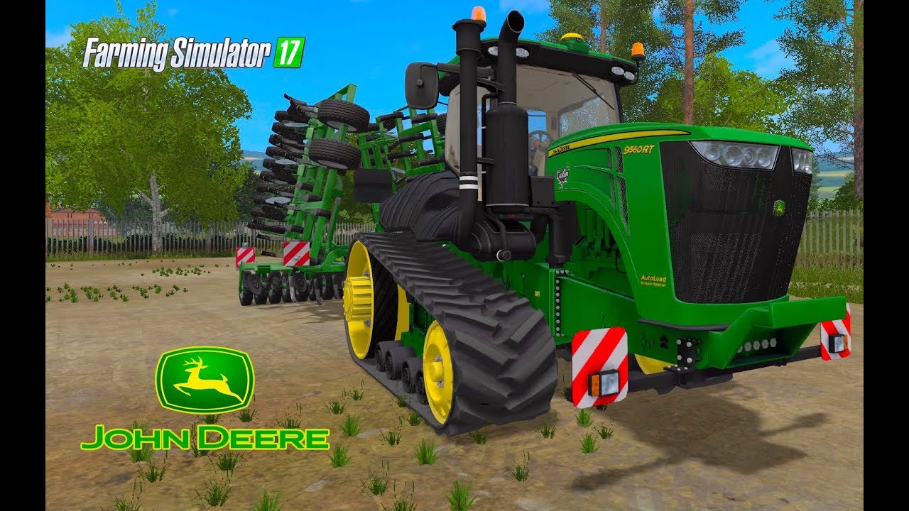 Farming Simulator 2017. Карта  ZD MALVINY 1992. Трактор JOHN DEERE 9RT. Культиватор  JOHN DEERE 420.