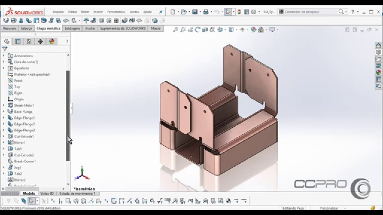 Sheet Metal - Aula 05 Recursos de simetria do SolidWorks | Celso Torres CCPRO