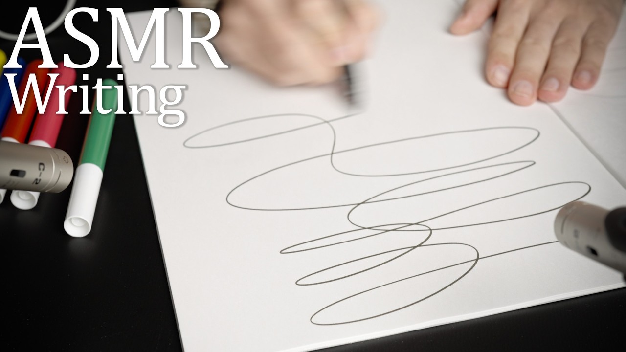 ASMR | 脳をリラックスさせて睡眠へ誘う 筆記音 Drawing with markers (Writing) [No talking/Sleep/Relaxing]