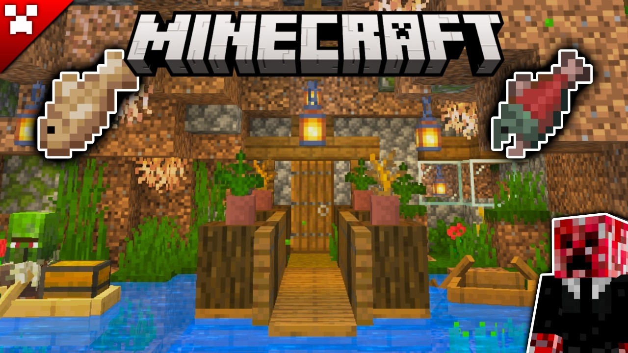 Building a FISHING cove in Minecraft Survival!