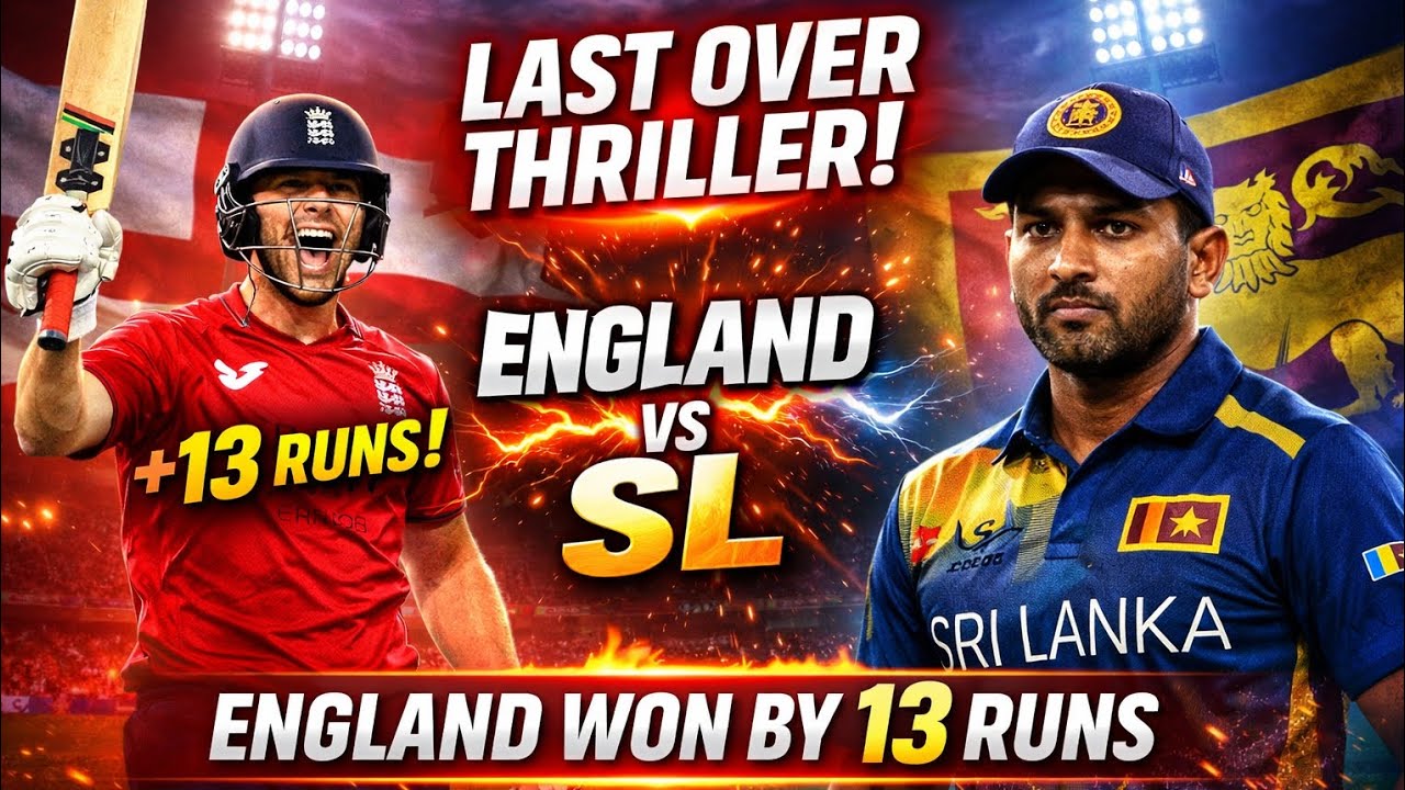 LAST OVER THRILLER! England Defeat Sri Lanka by 13 Runs 🔥 #cricket #t20worldcup2026 # #dreamcricket 