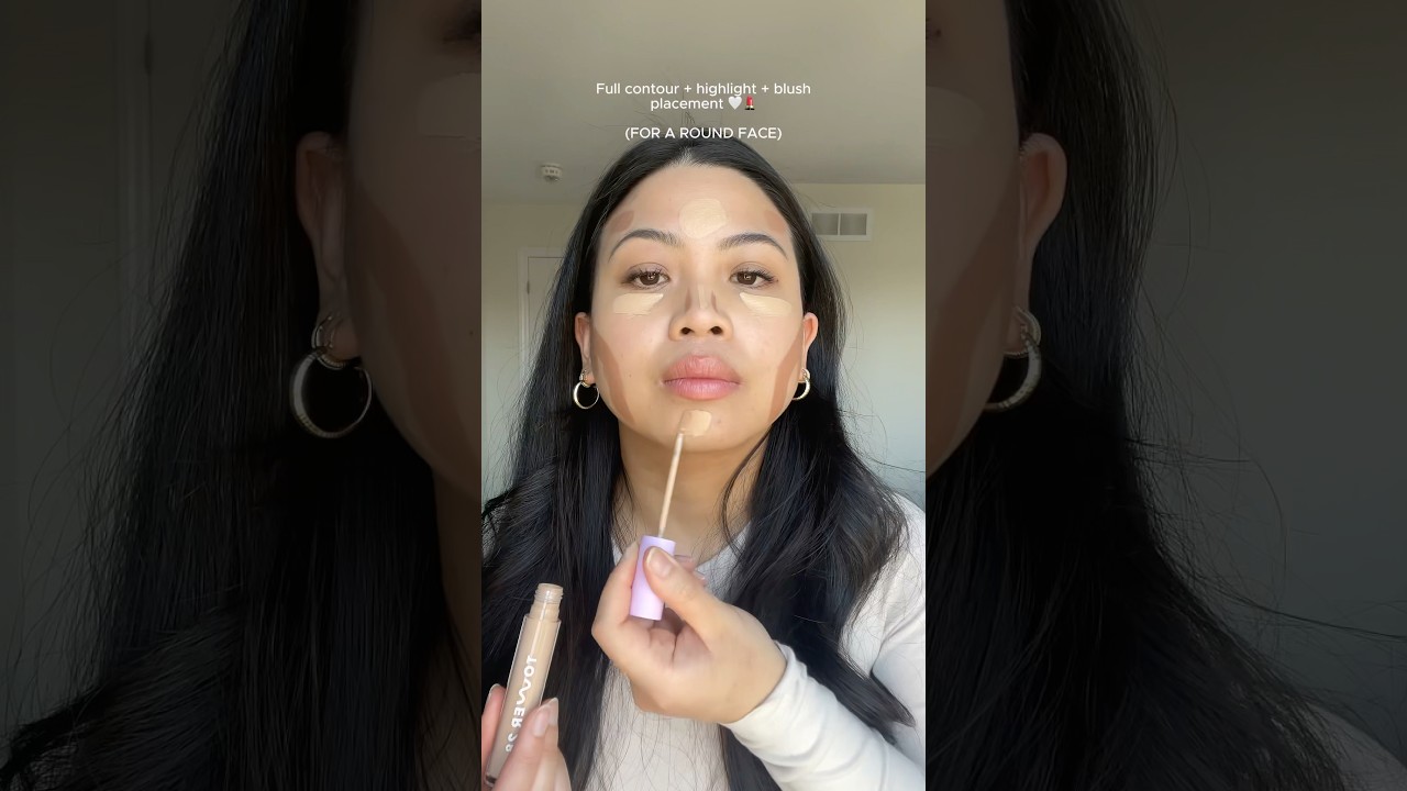 ✨FULL ROUND FACE CONTOUR + HIGHLIGHT + BLUSH PLACEMENT✨ 
