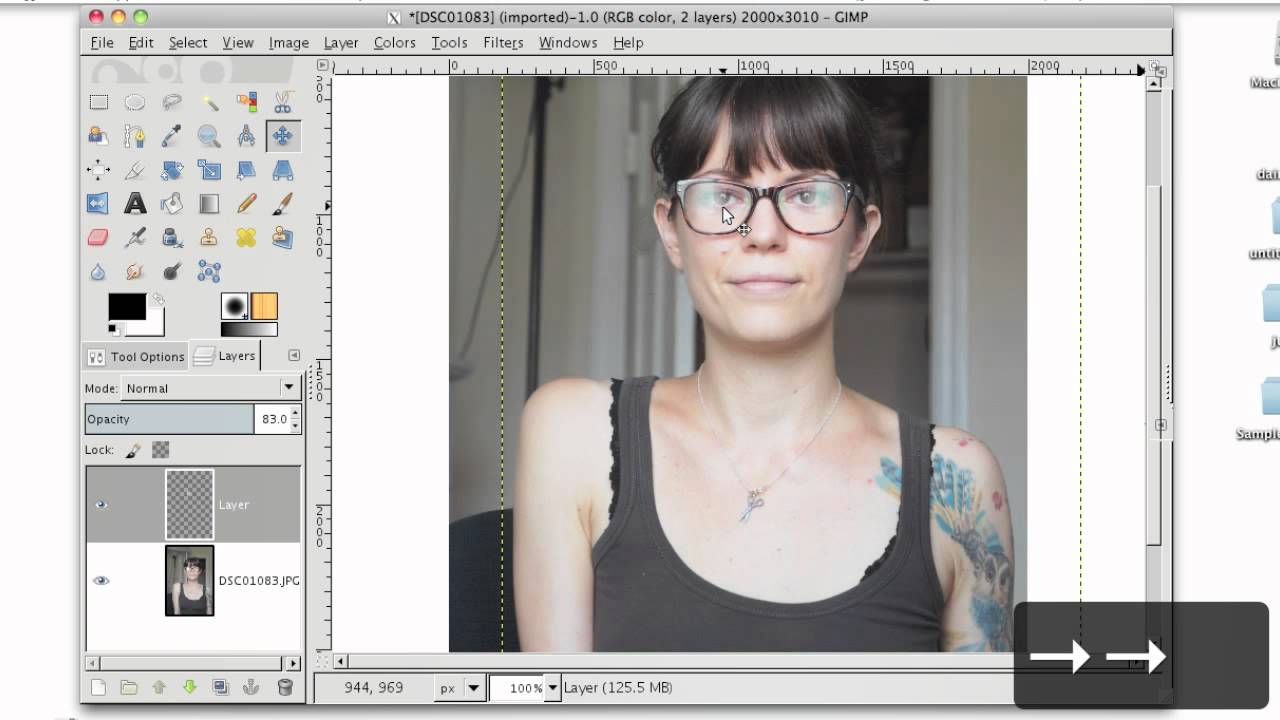 GIMP Tutorial- Remove Glare on Glasses