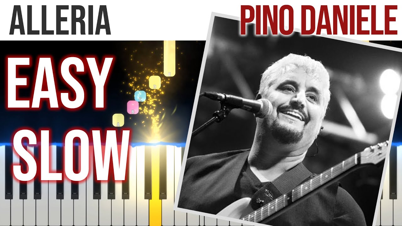Alleria - Pino Daniele - EASY SLOW Piano Tutorial 🎹 - video 4K🤙