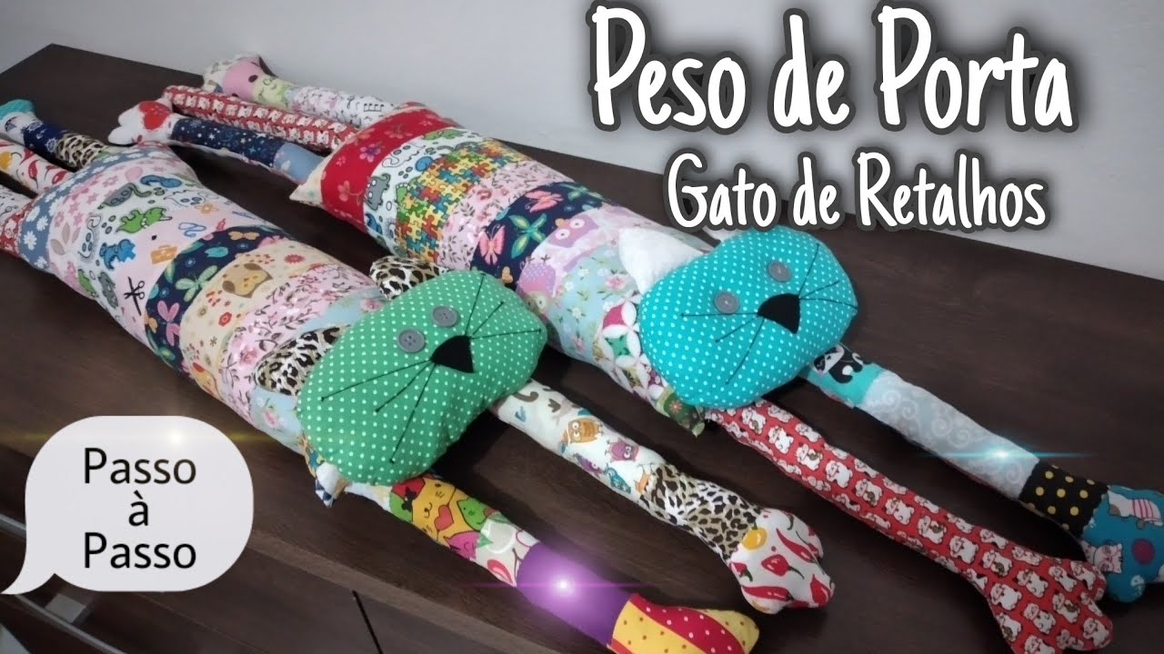 Peso de Porta Gato de Retalhos | DIY | Passo à Passo | Fácil para iniciantes