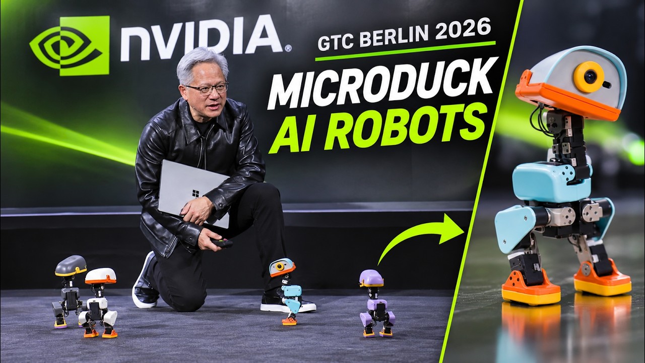 Миниатюрные роботы-утки Microduck от Дженсена Хуанга произвели фурор на NVIDIA GTC 2026.