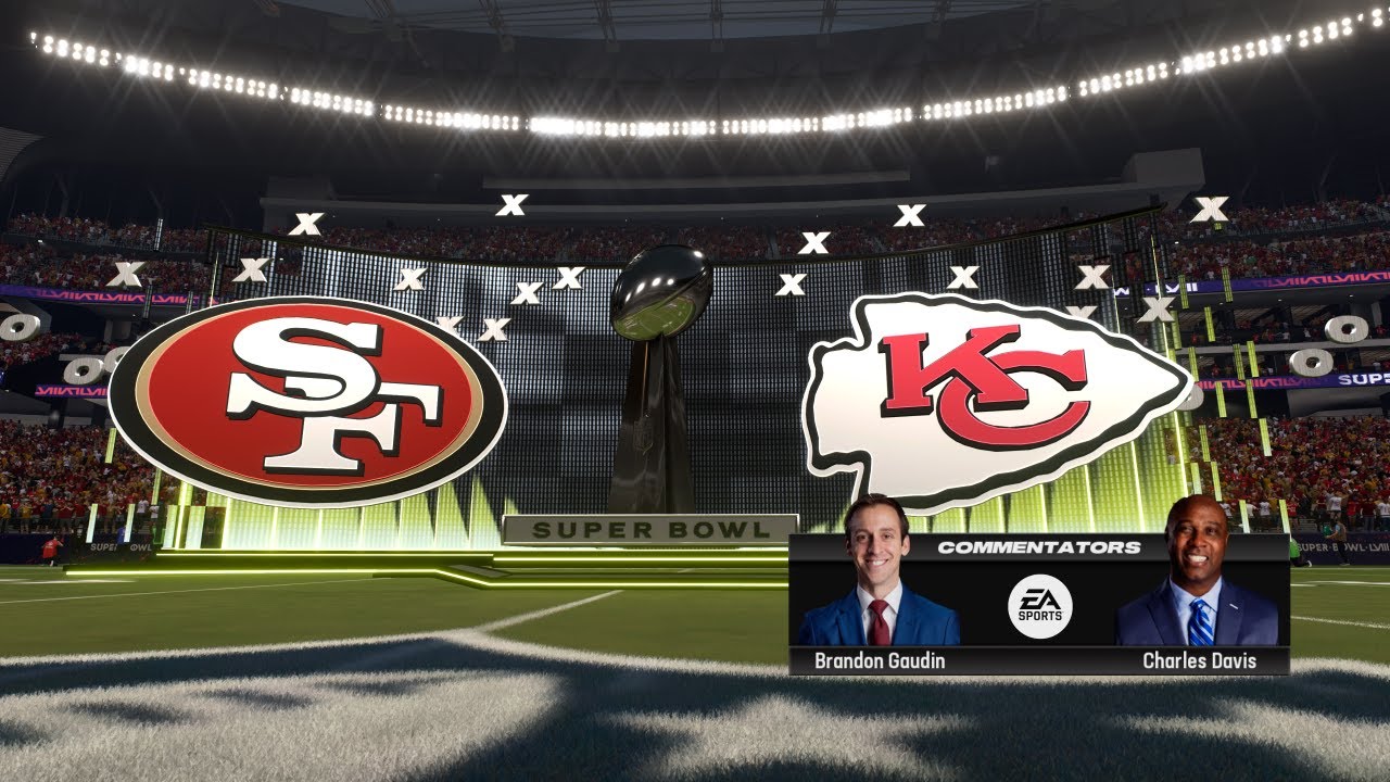 Madden 24 predictions NFL Super Bowl San Francisco 49ers at Kansas City Chiefs simulation