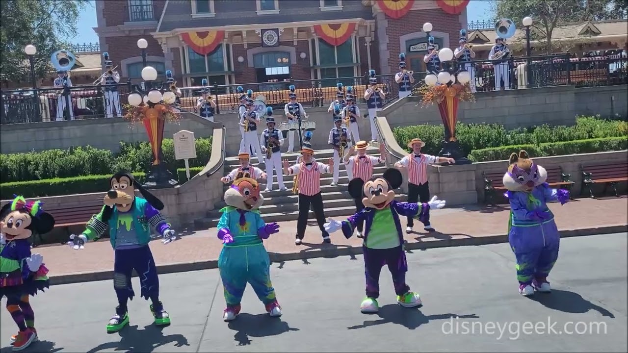 Disneyland: Disneyland Band & Characters in their Halloween Costumes Perform Celebrate Happy