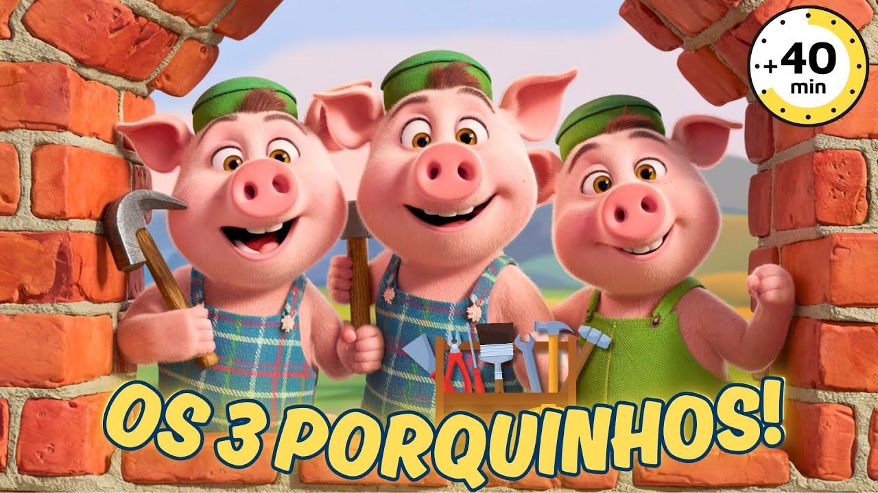DESENHO OS TRÊS PORQUINHOS E O LOBO! 40 MIN 