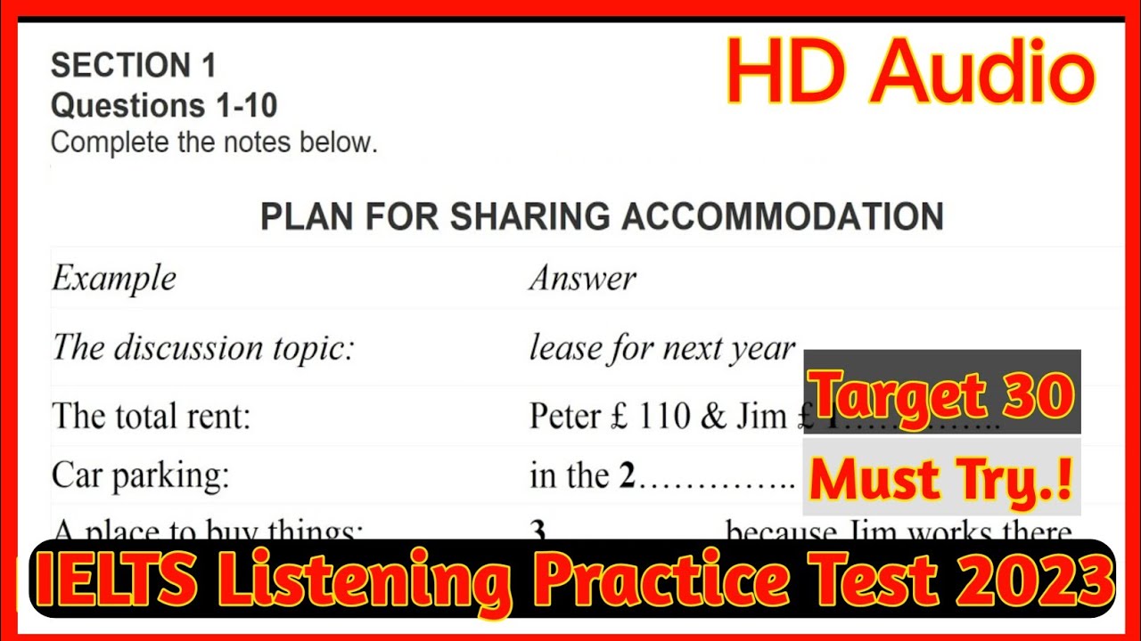 План совместного проживания IELTS Listening | Практический тест IELTS Listening 2023 с ответом #i...