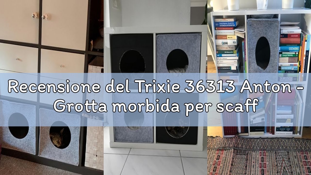 Recensione del Trixie 36313 Anton - Grotta morbida per scaffale, 33 x 33 x 37 cm, colore: Grigio