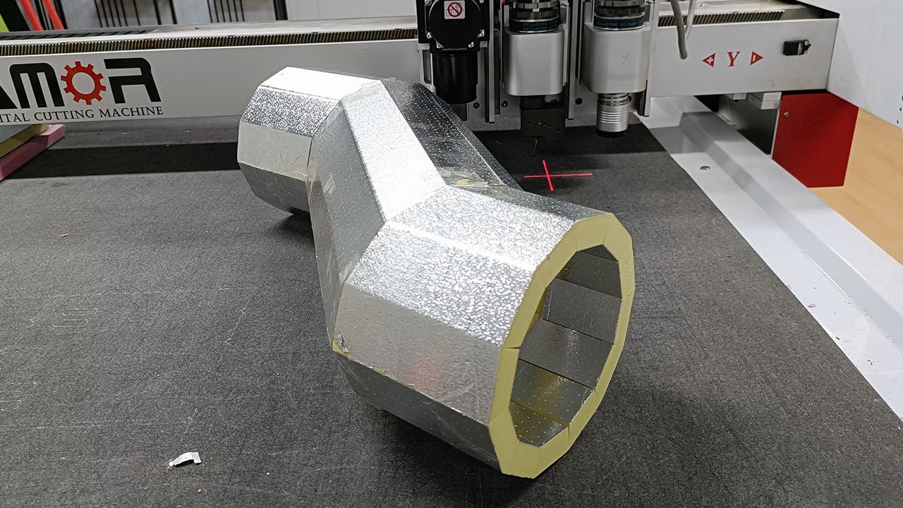 CNC Machine for Pre insulated Phenolic Foam Duct | Making Offset Phenolic Ducts