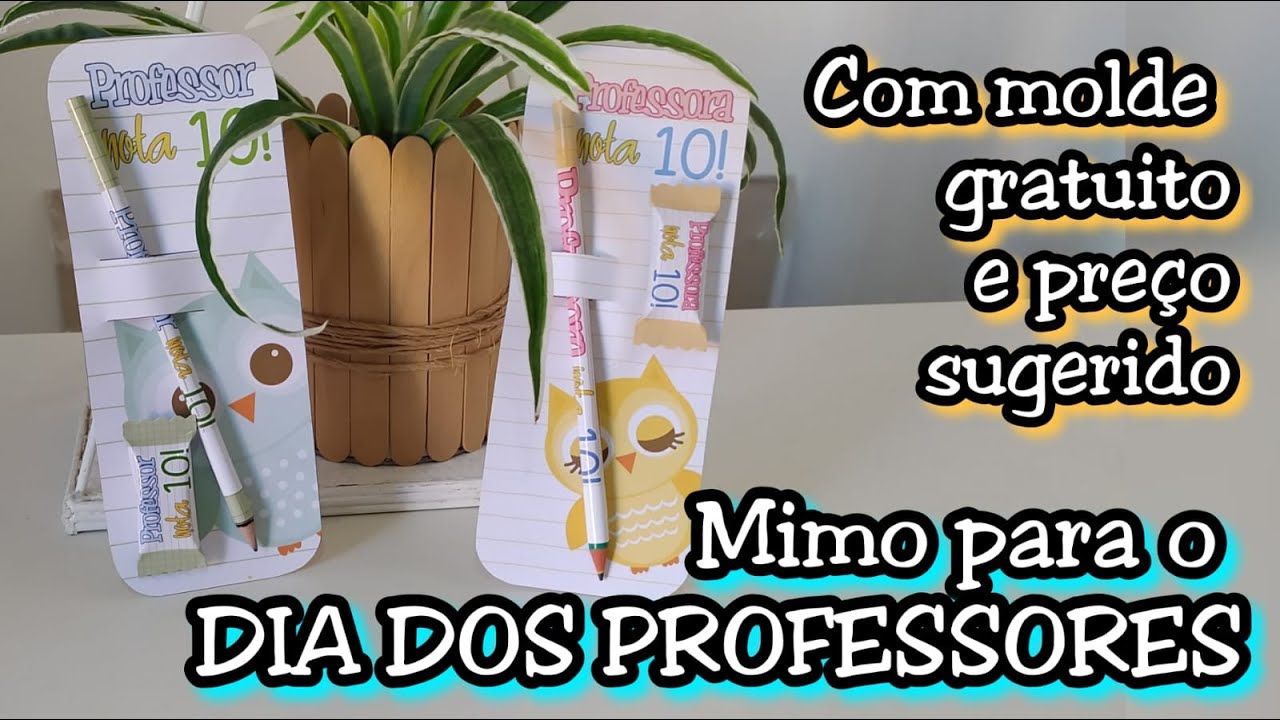 Ideia para vender no DIA DOS PROFESSORES 2021 - CARTÃO COM LÁPIS E BALINHA baixe o molde gratuito