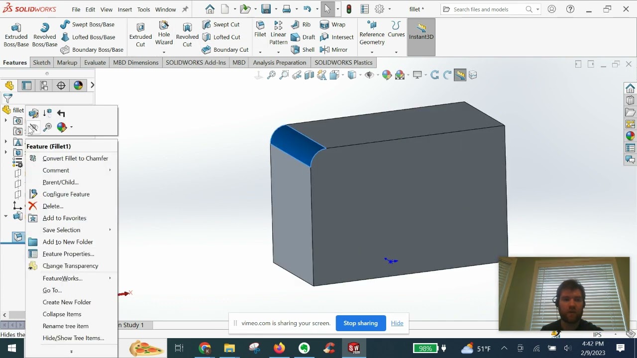 Solidworks Fillet | Учебное пособие для начинающих