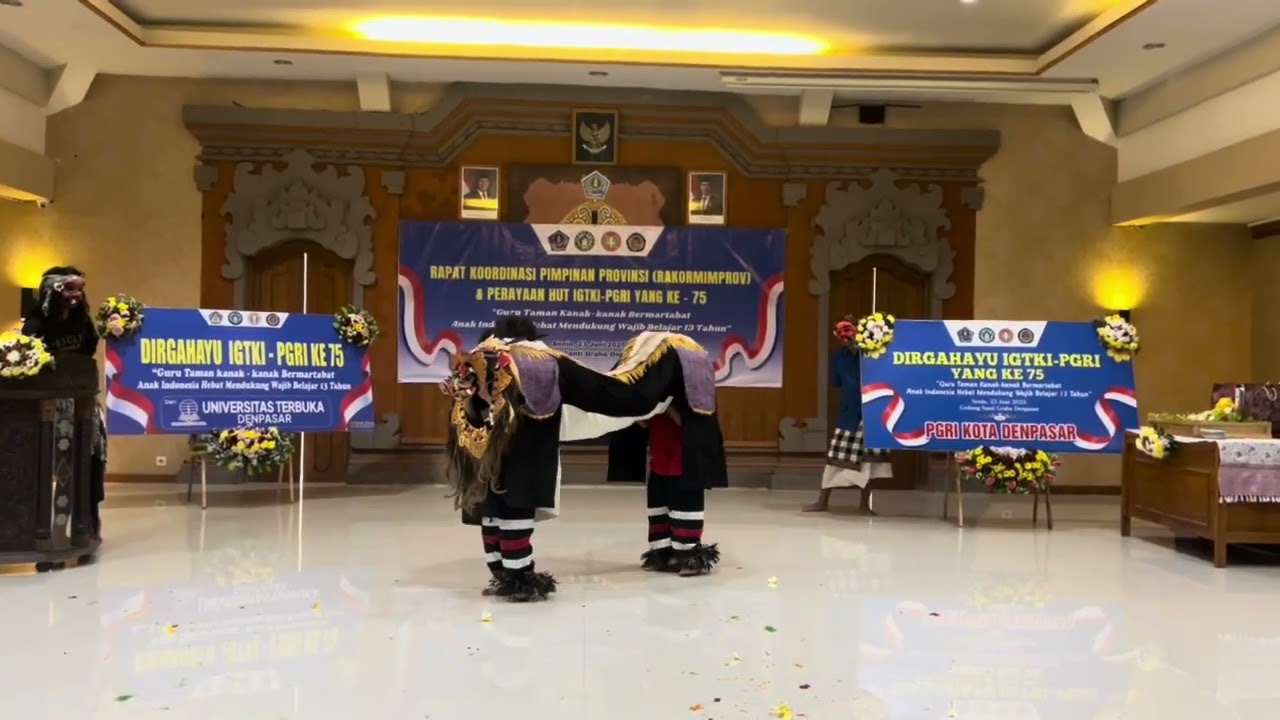 Penampilan Tari Barong TK Werdhi Kuma di Acara Rakormimprov & Perayaan Hut IGTKI-PGRI yang ke 75